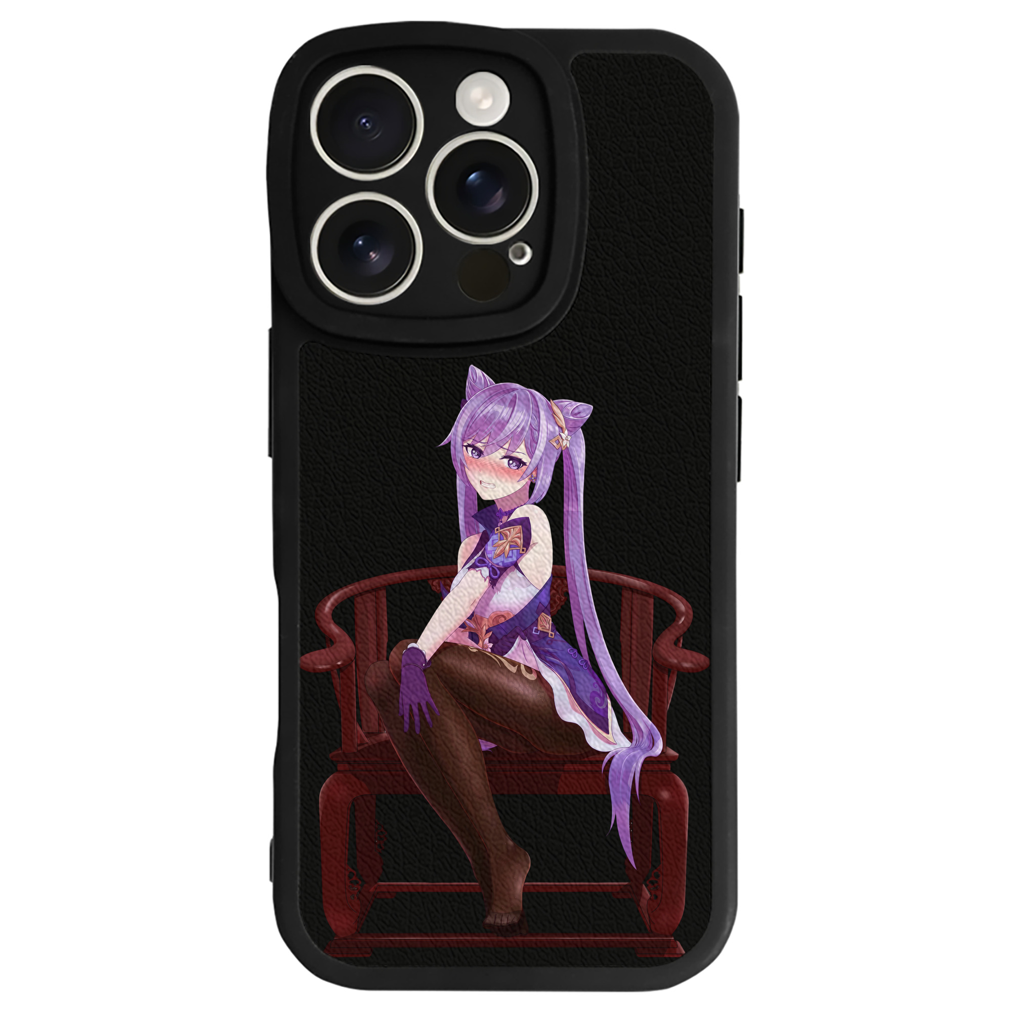 げんし神 刻晴 こくせい genshin Kokusei 【iPhone 16シリーズ対応】シリコンスマホケース（レザー調） 材質：シリコン